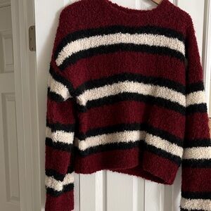 Rag an Bone Striped Red and Black Women's Sweater